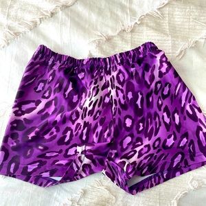 Purple leopard print spandex